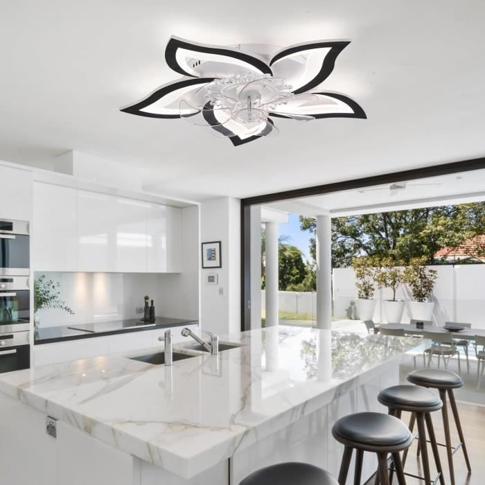 Ventilateur de Plafond - LPNOVE - Modèle Fleur - Éclairage LED - Télécommande - 6 Vitesses - Lpnove