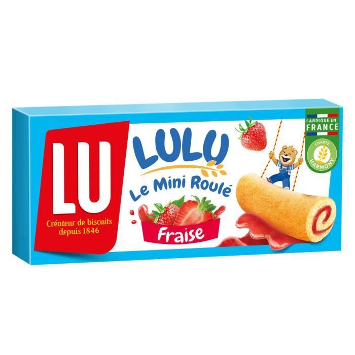 LOT DE 5 - LU - Lulu Le Mini Roulé Fraise - Gâteaux pockets - boite de 150 g