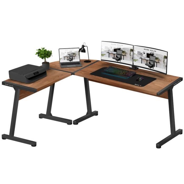 Bureau dangle - MARK ADLER - LEADER 5.5 WN - Réversible - Noir - Aspect bois - Gaming