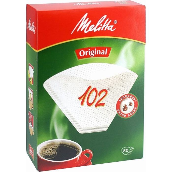 Sacs Filtrants Melitta Taille 102 – 3 Zones Aroma, Lot De 9 X 80 – Pour Café Filtre, Papier FSC