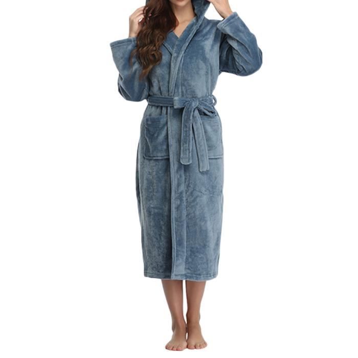 Peignoir femme long shop avec capuche