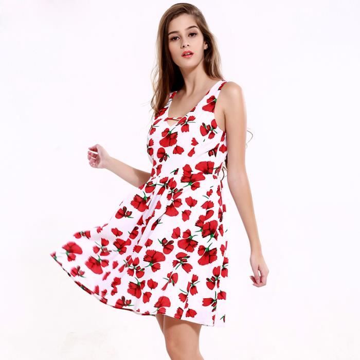 Vetement Robe Femme Fleurie Grande Taille Sexy Dos nu ...