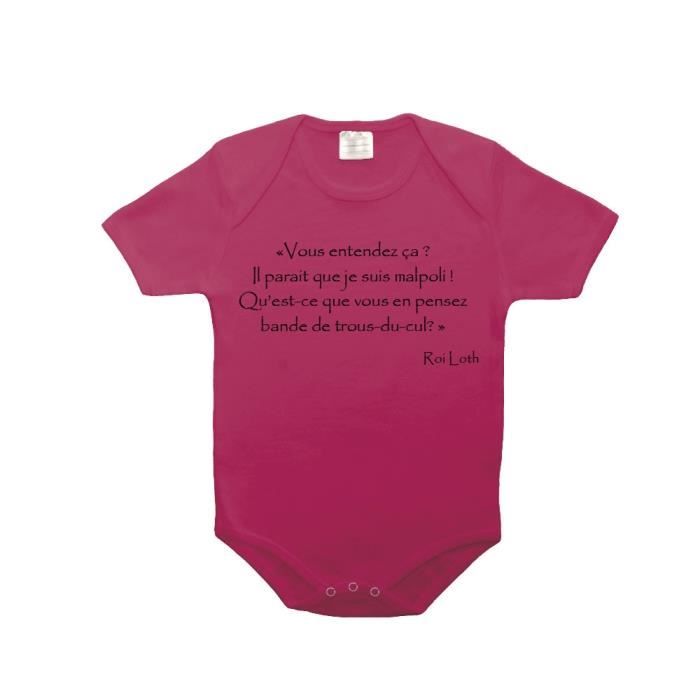 Body Bebe 100 Coton Citation Kaamelott Roi Loth Je Suis Malpoli Fushia 0 3 Mois Fushia Cdiscount Pret A Porter