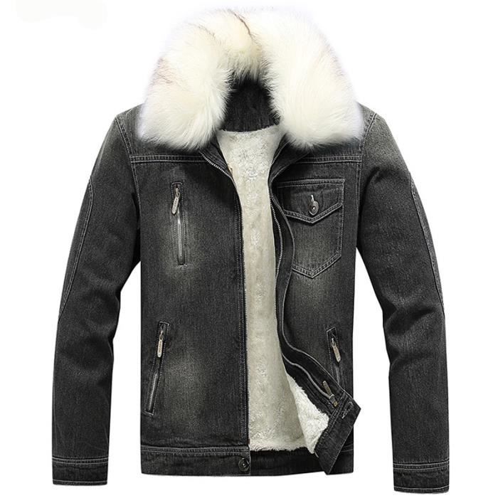 Manteau homme de marque en fausse fourrure d tachable trou cowboy