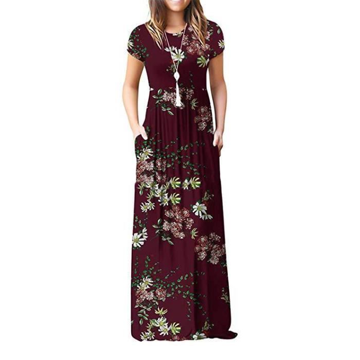 Robes à manches courtes pour femmes Robes longues Robes longues