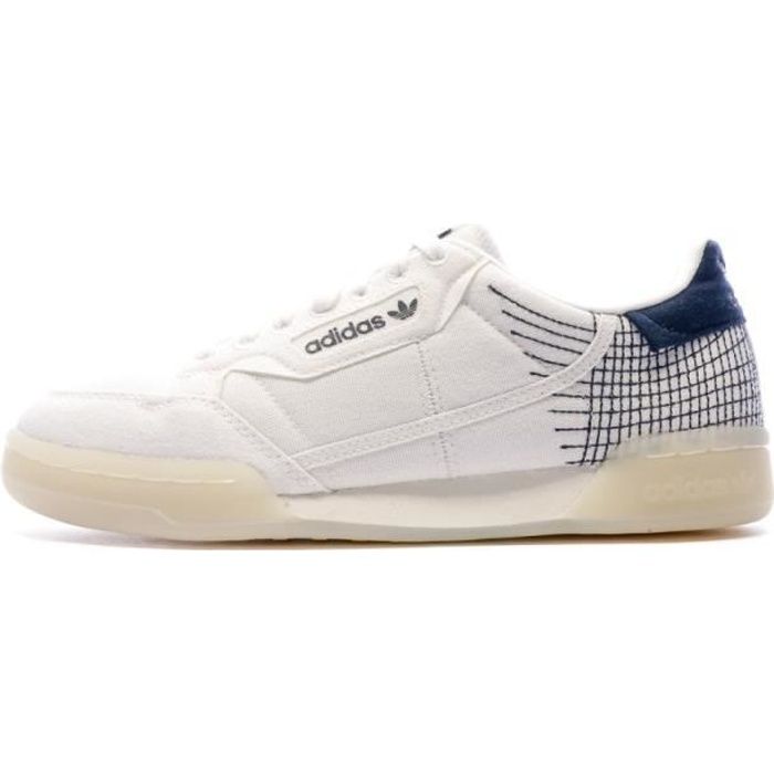 Baskets Femme Adidas Continental 80 Prime - Blanc/Marine - Textile - Talon 3cm