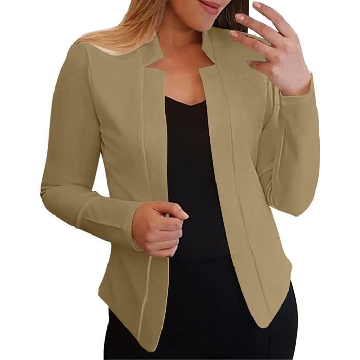 Blazer Femme Business Slim Fit Veste de Costume ??l?�gant Manches Longues Kaki Kaki - Cdiscount 