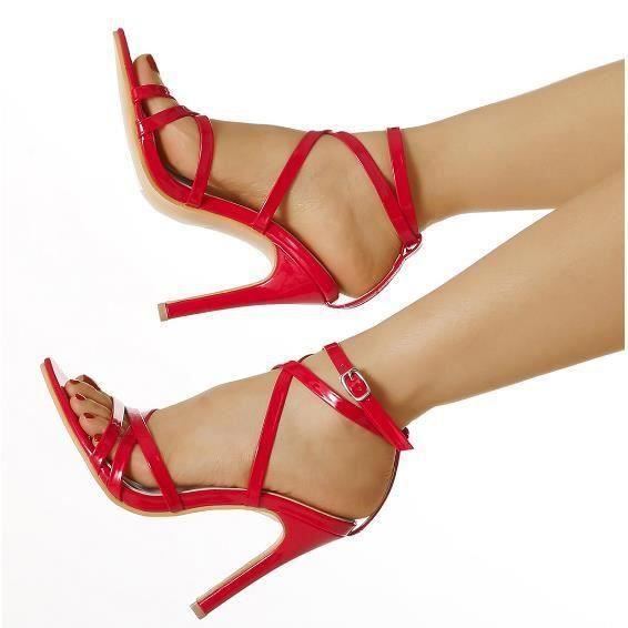 Sandales Femme Talons Hauts 7cm - Dos Nu, Bout Pointu Avec Strass - Talon Carré Stable - Pour Soirée, Mariage Et Événements Élégants
