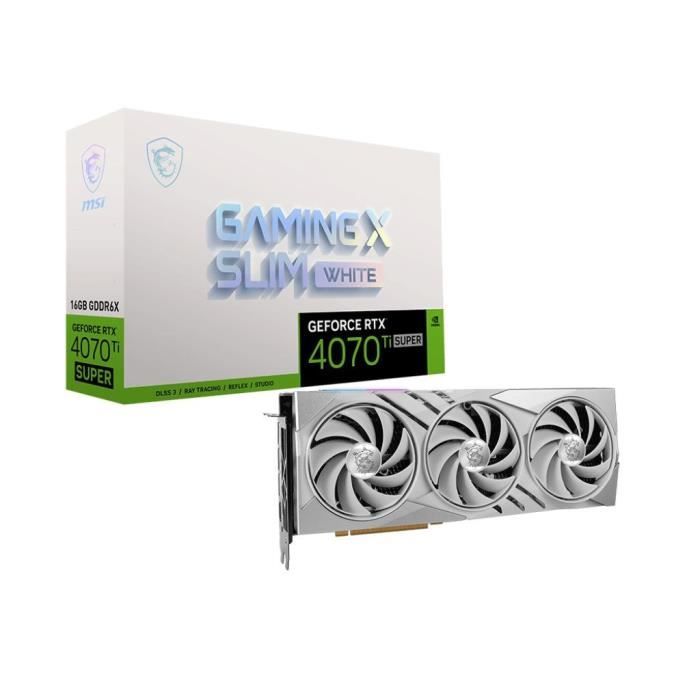 MSI - Carte graphique - NVIDIA GeForce RTX 4070 Ti SUPER 16G GAMING X SLIM WHITE