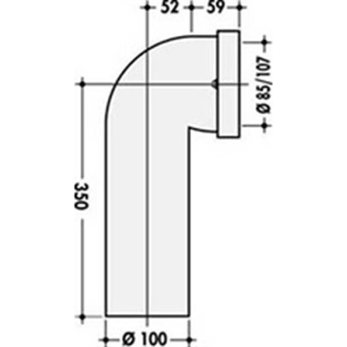 Pipe WC - NICOLL - PIPUNIC - PVC - 100mm de diamètre - 350mm de longueur