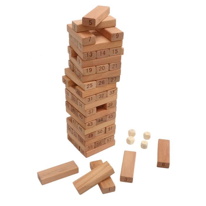 Blocs de construction en bois pour enfant - Jeu de 60 pièces Janod