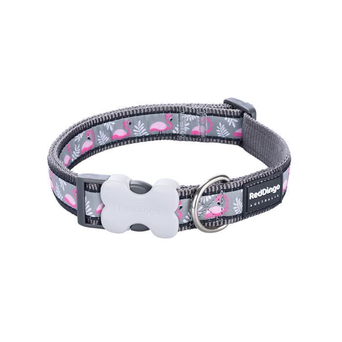 Collier pour chien réglable Red Dingo - flamand rose - 15 mm x 24/36 cm