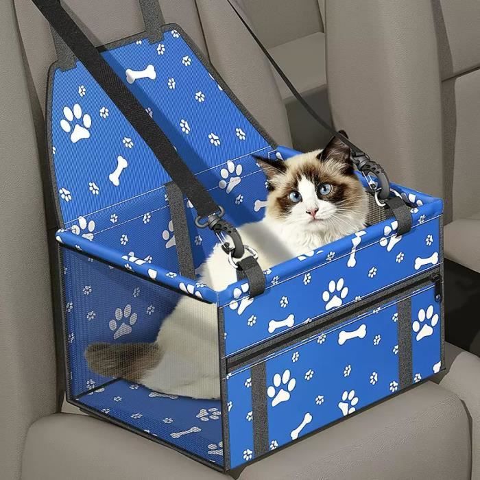 Pochette de protection pour les sièges de voiture et les animaux de compagnie, adaptée aux petits chiens et chats, bleue