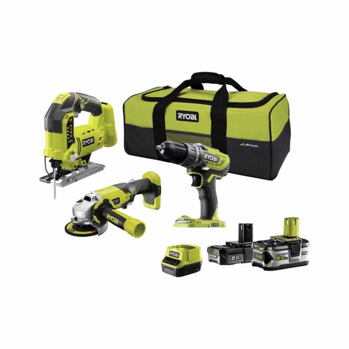 RYOBI Pack R18DD3 & R18AG0 & R18JS 0 - vue 3
