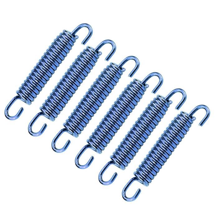 Qiilu 6 Pièces Crochets Ressort Tuyau Échappement Silencieux Acier Inoxydable Moto Scooter ATV