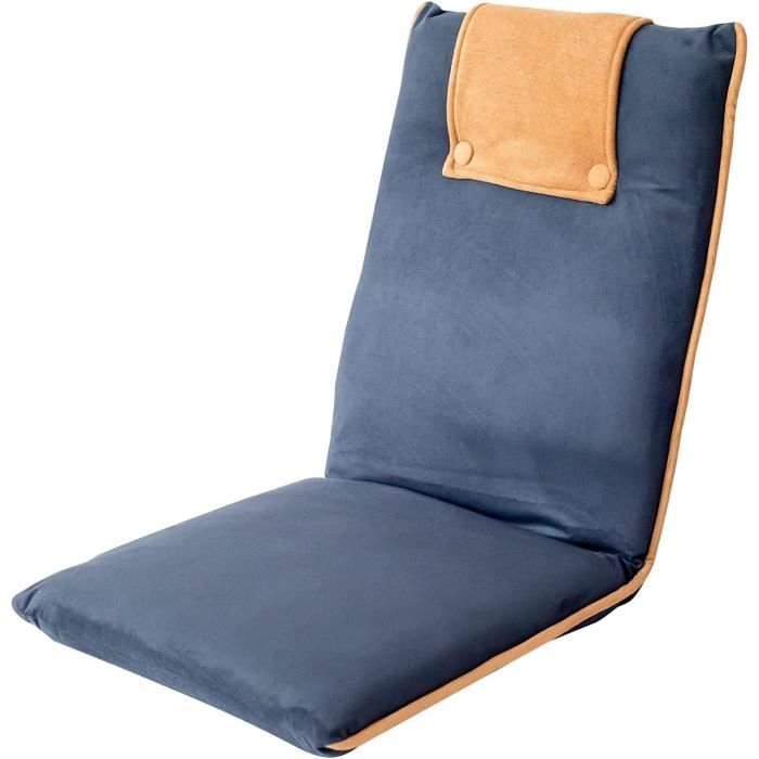 LIFEZEAL Chaise de sol, canapé paresseux individuel, chaise de sol pliable avec 14 compartiments, canapé de sol avec dossier réglable, chaise de méditation et fauteuil de lecture, polaire corail (bleu LIFEZEAL Chaise de sol, canapé paresseux individuel, chaise de sol pliable avec 14 compartiments, canapé de sol avec dossier réglable, chaise de méditation et fauteuil de lecture, polaire corail (bleu