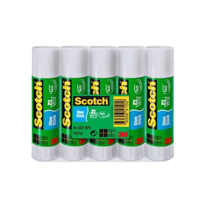 SCOTCH Lot de 5 bâtons de colle Classic - 21 g - Sous blister