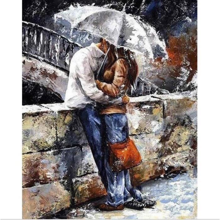 Peinture par numéro Kit, DIY Peinture à l'huile Romantique Couple Baiser  Dessin Toile avec des pinceaux décor de Noël décorations - Achat / Vente  peinture au numéro /33/Peinture par numéro Kit, - Cdiscount