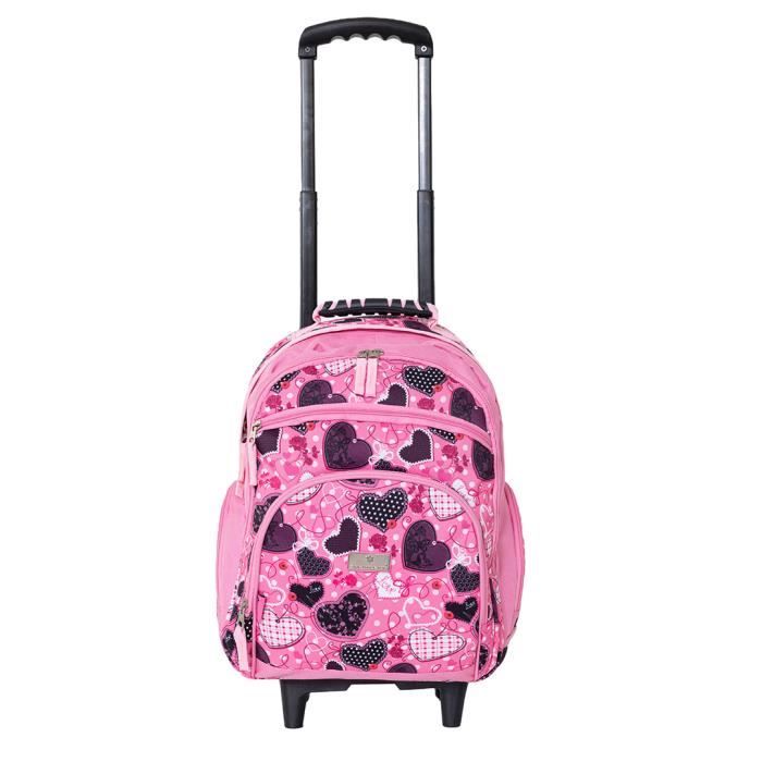 Paon Cartable A Roulette 41 Cm Cartable A Roulettes Fille Ecole