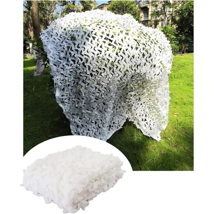 Filet Camouflage Blanc 2.5x2.5m - Voile Ombrage Militaire - Pour Chasse, Jardin, Photo