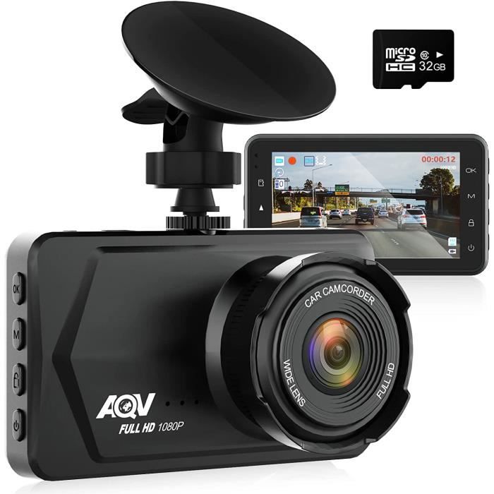 AQV Dashcam 1080P FHD Caméra Embarquée Voiture écran 3 Pouces Caméra de  Voiture, Grand Angle 170°, G capteur, Enregistrement eou16 - Cdiscount Auto