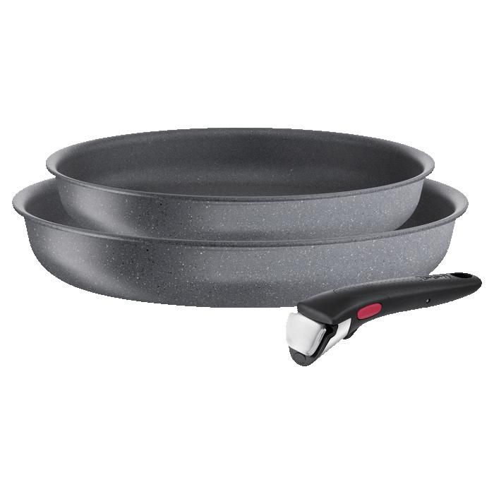 Tefal Ingenio Natural Force Lot 2 poêle 24/28 cm + poignée amovible Empilable Revêtement antiadhésif Induction