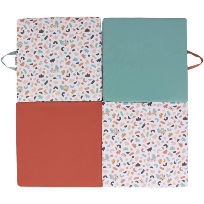 Tapis d'éveil Malin TINEO Tapis évolutif multifonction 3 en 1 120 x 120 cm Géométrique / Animaux rigolos