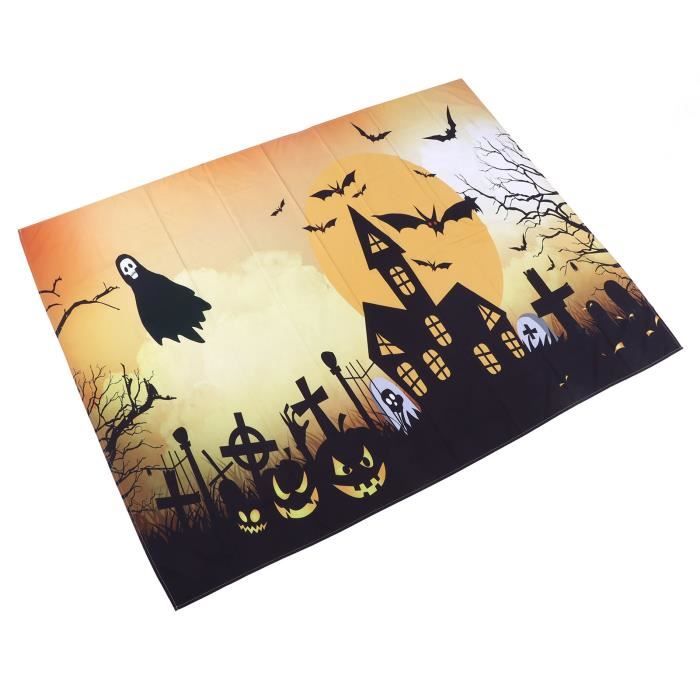 Tableau Halloween Effrayant Violet Et Jaune – Déco Murale 50x70cm Sans Cadre – Pour Cheminée, Salon, Fête – Décoration Maison Festive