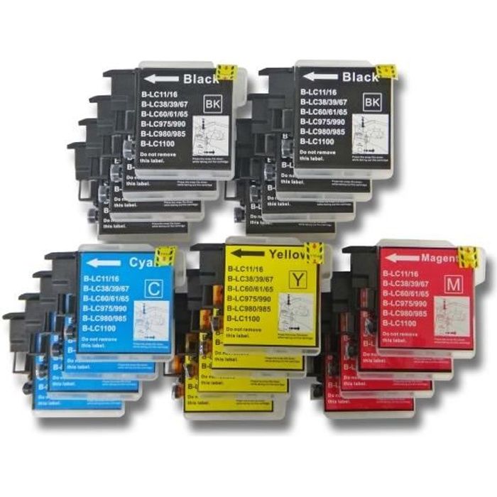 20 Cartouches D Encre Pour Imprimante Brother Dcp 195c Dcp 365cn Dcp 375cw Dcp 385c Dcp 387c Remplace Brother Lc980 L Cdiscount Informatique