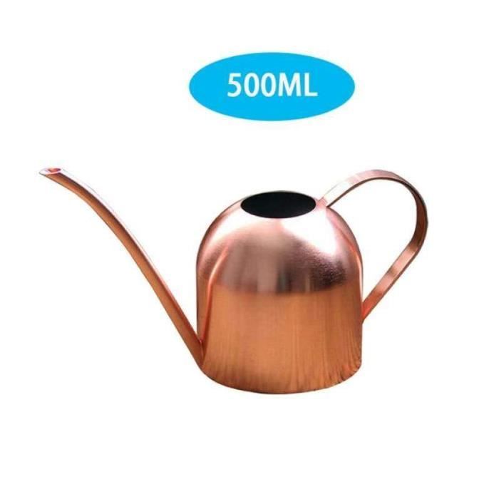 Arrosoir En Acier Inoxydable, Petit Pot D'arrosage à Longue Bouche Pour Maison Interieur Exterieur Jardin Plantes Succulentes 500 Ml Dore 91590124