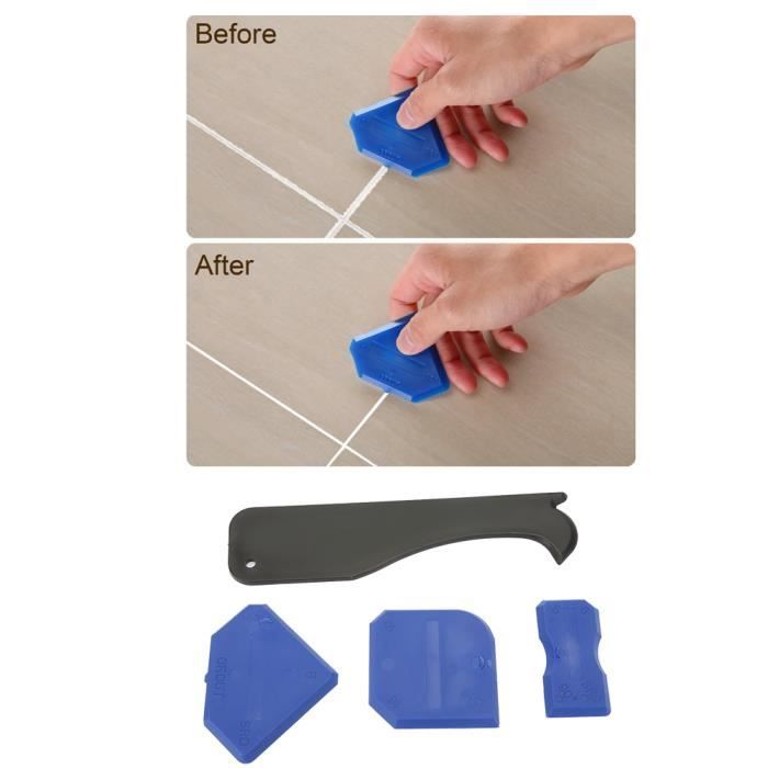 Outil de calfeutrage (Bleu)4 Pièces Kit 'outils De Calfeutrage Silicone  Mastic Dissolvant Pelle arts outil Bleu
