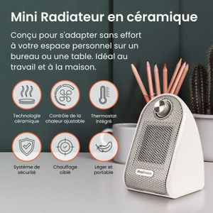 Radiateur Soufflant Céramique Pro Breeze 1800W - 2 Vitesses + Ventilateur - Noir - Neuf