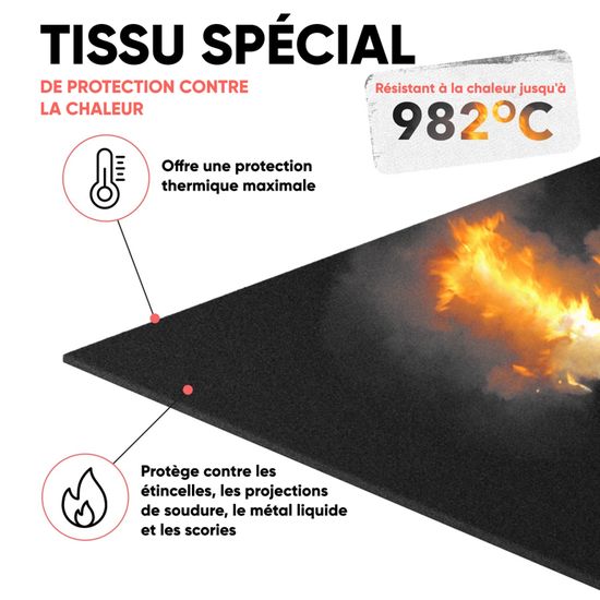 Tapis Rond Anti-Feu 61cm Pour Barbecue Camping - Protection Sol Ignifugée Silicone Fibre Verre