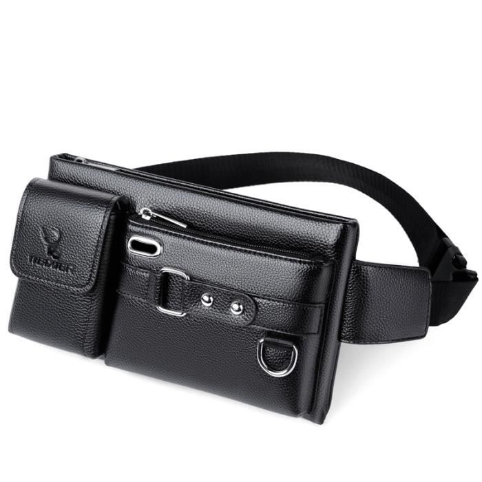 Banane homme cuir noir outlet