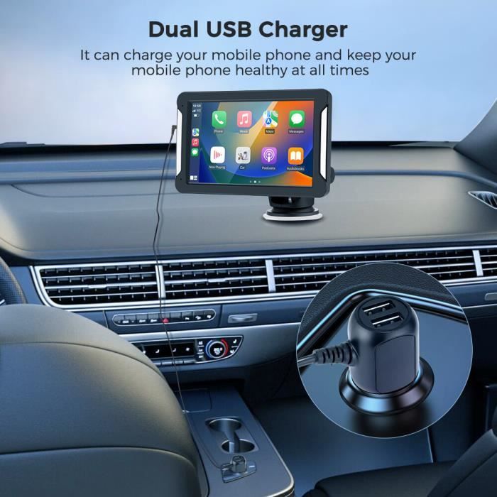 GEARELEC Autoradio Portable 7 pouces avec CarPlay ,Android Auto ,Caméra de  Tableau de Bord ,Bluetooth, WiFi ,Miroir de L'écran - Cdiscount Auto