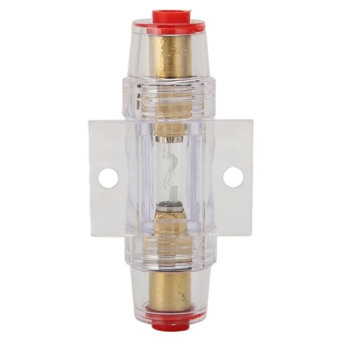 60A Porte Fusible AGU Voiture Plaqué Or - Avec 2 Fusibles Verre 60 Ampère Pour Sono Auto Ampli