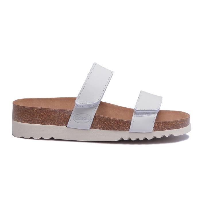 Sandales Scholl Lusaka en cuir blanc pour femmes Confortables et elegantes avec la technologie Bioprint Blanc Cdiscount Chaussures