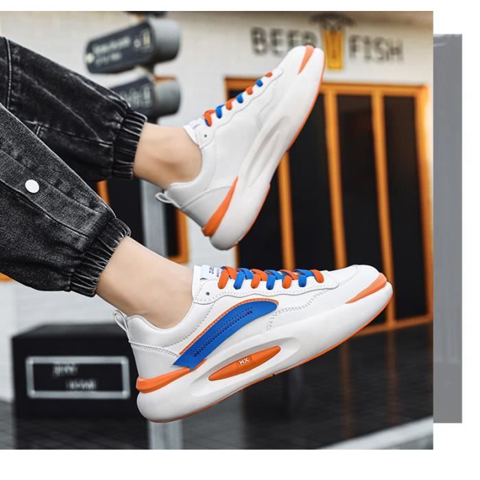 Baskets Sneakers Homme Semelle Compens e Bicolore Fashion Casual