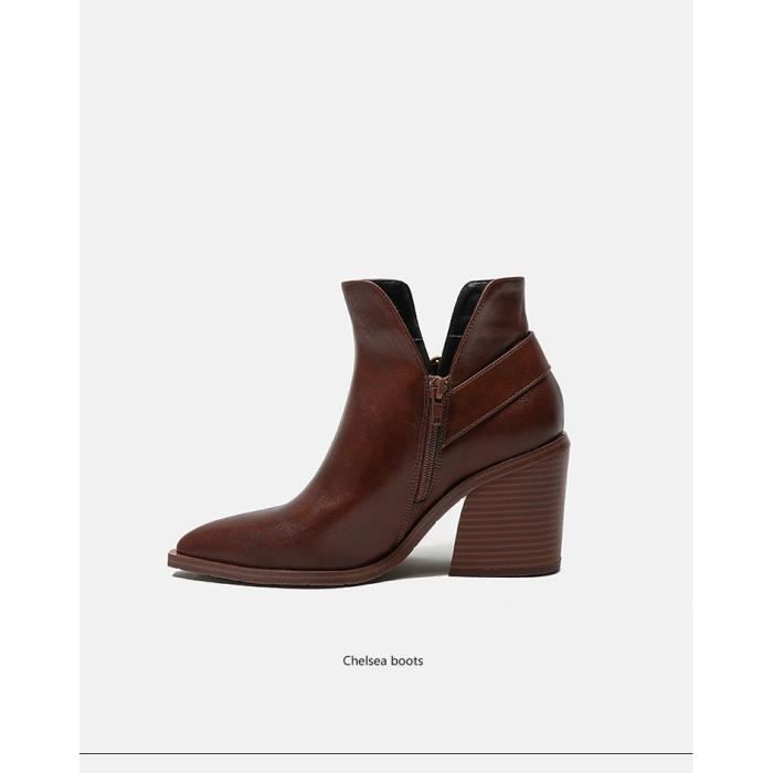 Boots chelsea marron hotsell femme