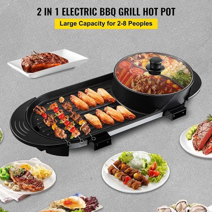 Luernas Grill De Marmite Électrique, Pot Shabu-Shabu D'Intérieur