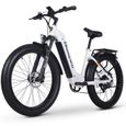 Vélo électrique - Shengmilo - 1000w Bafang Moteur - Shimano 7 vitesses - 48V17.5AH Samsung batterie -Autonomie 60 km - Blanc-2