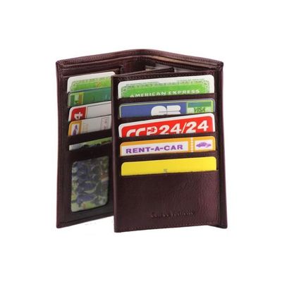 Porte-cartes Elephant D’or En Cuir Vachette Marron Clair – Neuf Avec étiquettes