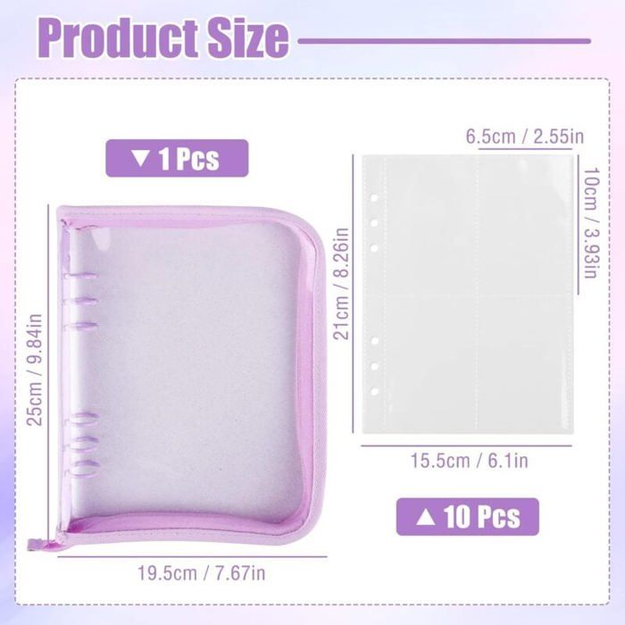Sliverdew Lot de 30 pochettes de reliure A5 - 6 trous Étanche 4