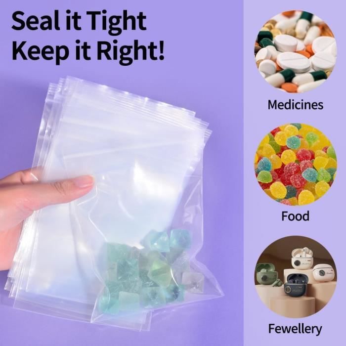 Pochon Plastique Sachets Plastiques Refermables 40x60mm 600 Pièces - Foto 9