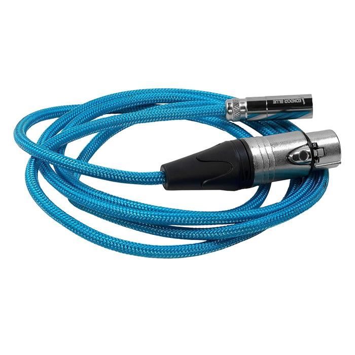 Twozoh Câble XLR 0,3 M Tressé Professionnel – Câble Audio Équilibré HiFi 3 Broches Mâle Vers Femelle, Double Blindage Anti-Bruit Pour Micro & Sono