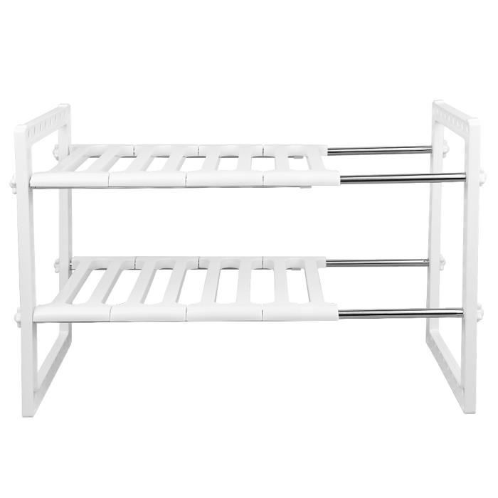 Séparateur Armoire Extensible MUYCO - Ajustable 38-80cm - Blanc - Pour Rangement Placard DIY