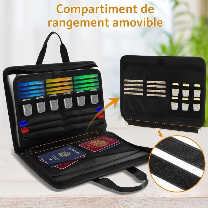 Trieur Document A4 - Range Document Bureau 13 Compartiments, Extensible Accordéon Avec Couvercle - Noir - Beaux-Arts Et Loisirs Créatifs