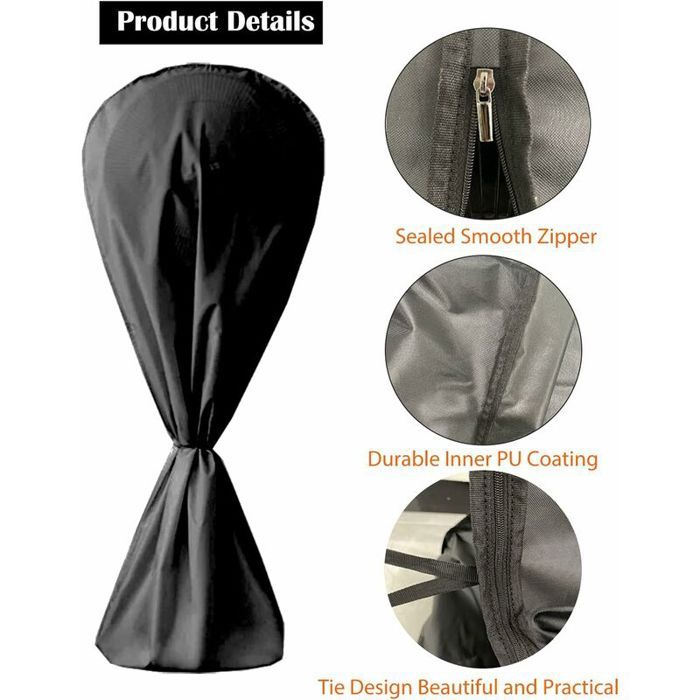 Housse Noire Durable Housse De Protection Pour Ventilateur De Sol Extérieur 210D Tissu De Calfeutrage Pour Fenêtres Pour Climatiseur Mobile