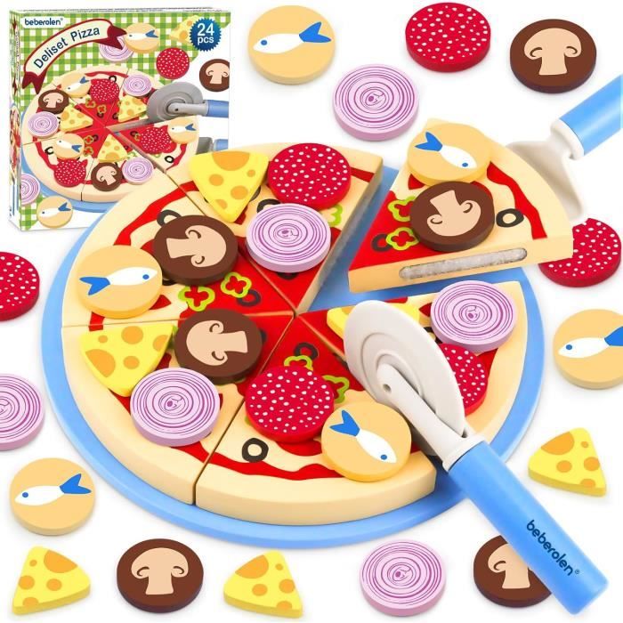 Pizza Bois Bébé, Aliments Dinettes Jouer Cuisine, Jeux de Rôle Jouet  Éducatif Éveil Montessori, Cadeau Créatif Anniversaire Journée