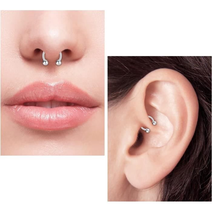 Ferro Di Cavallo Titanio Piercing Labbro Naso Setto Orecchio Helix - Foto 6